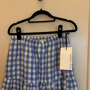 Whimsy + Row Blue Checkered Skirt